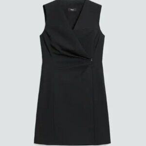 Theory Wrap Blazer Dress -- Stretch Wool, Black, Size 6 | NWT